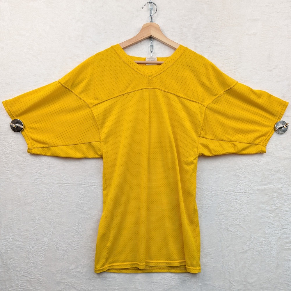VTG Sand-Knit MacGregor Jersey Men's M Yellow Mesh Athleisure Blank Football 80s